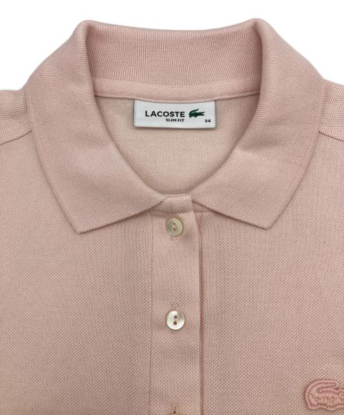 LACOSTE（ラコステ）LACOSTE (ラコステ) ストレッチコットンピケポロシャツ ピンク サイズ:34の古着・服飾アイテム
