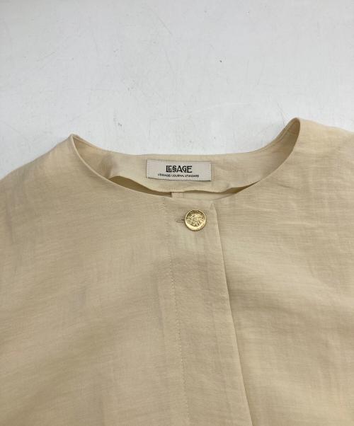 journal standard L'essage（ジャーナルスタンダード レサージュ）journal standard L'essage (ジャーナルスタンダード レサージュ) 25SS IPEKER/ボーダータックハーフスリーブブラウス ベージュ サイズ:FREEの古着・服飾アイテム