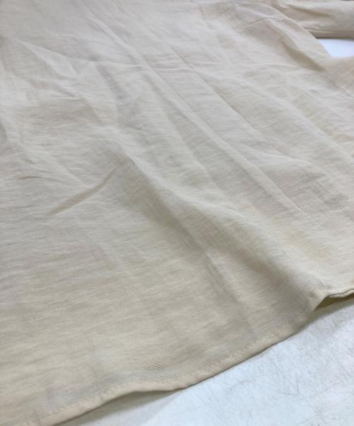 journal standard L'essage（ジャーナルスタンダード レサージュ）journal standard L'essage (ジャーナルスタンダード レサージュ) 25SS IPEKER/ボーダータックハーフスリーブブラウス ベージュ サイズ:FREEの古着・服飾アイテム