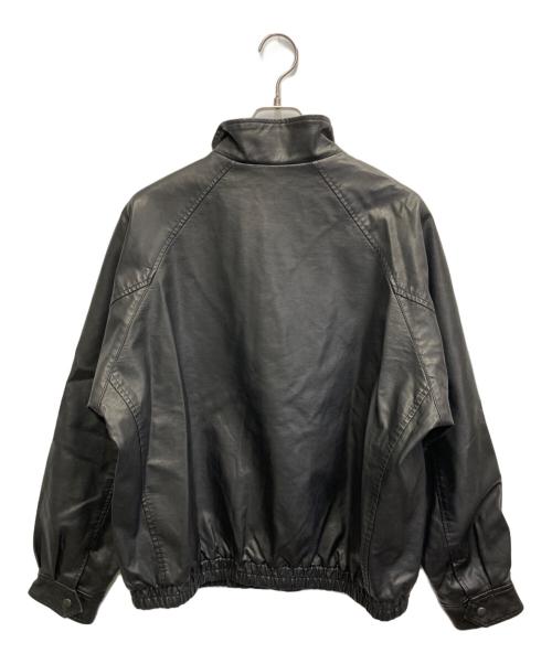FREAK'S STORE（フリークスストア）FREAK'S STORE (フリークスストア) ウォッシュ加工 レザレッド スタンドカラー ジップアップ ショートブルゾン ブラック サイズ:Lの古着・服飾アイテム