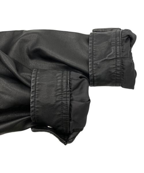 FREAK'S STORE（フリークスストア）FREAK'S STORE (フリークスストア) ウォッシュ加工 レザレッド スタンドカラー ジップアップ ショートブルゾン ブラック サイズ:Lの古着・服飾アイテム