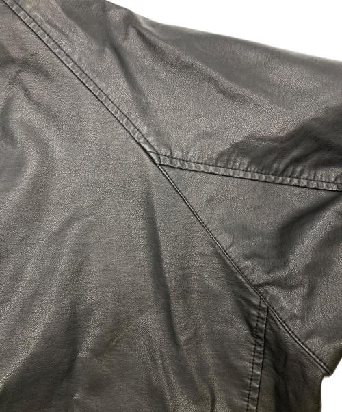 FREAK'S STORE（フリークスストア）FREAK'S STORE (フリークスストア) ウォッシュ加工 レザレッド スタンドカラー ジップアップ ショートブルゾン ブラック サイズ:Lの古着・服飾アイテム