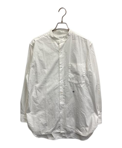 nanamica（ナナミカ）nanamica (ナナミカ) バンドカラーシャツ ホワイト サイズ:Sの古着・服飾アイテム