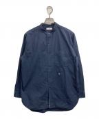 nanamicaナナミカ）の古着「Band Collar Wind Shirt - Dark Navy」｜ネイビー