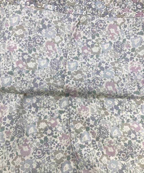 Toujours（トゥジュー）Toujours (トゥジュー) Short Sleeve Classic Gathered Dress/リバティ プチフラワー プリント コットン ドレス ホワイト×グレー サイズ:Sの古着・服飾アイテム