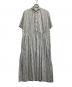 Toujours（トゥジュー）の古着「Short Sleeve Classic Gathered Dress/リバティ プチフラワー プリント コットン ドレス」｜ホワイト×グレー