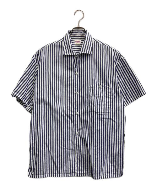 BIG YANK（ビッグヤンク）BIG YANK (ビッグヤンク) RIPLEY SHIRT CANDY STRIPE ホワイト×ブラック サイズ:XLの古着・服飾アイテム