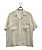 YLEVEイレーヴ）の古着「COTTON VOILE LAWN OPEN COLLAR SHIRT」｜ベージュ