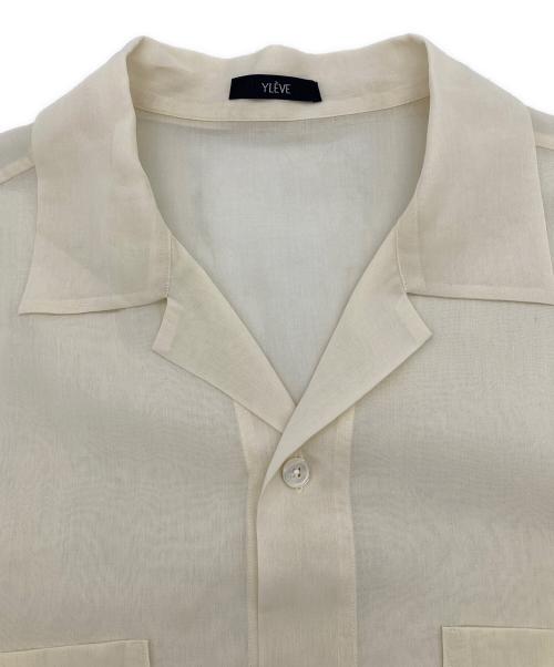 YLEVE（イレーヴ）YLEVE (イレーヴ) COTTON VOILE LAWN OPEN COLLAR SHIRT ベージュ サイズ:XLの古着・服飾アイテム