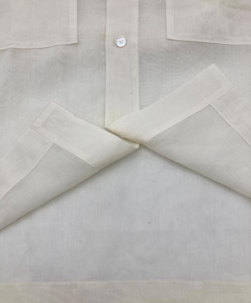 YLEVE（イレーヴ）YLEVE (イレーヴ) COTTON VOILE LAWN OPEN COLLAR SHIRT ベージュ サイズ:XLの古着・服飾アイテム