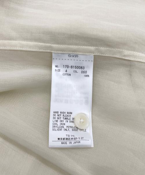 YLEVE（イレーヴ）YLEVE (イレーヴ) COTTON VOILE LAWN OPEN COLLAR SHIRT ベージュ サイズ:XLの古着・服飾アイテム