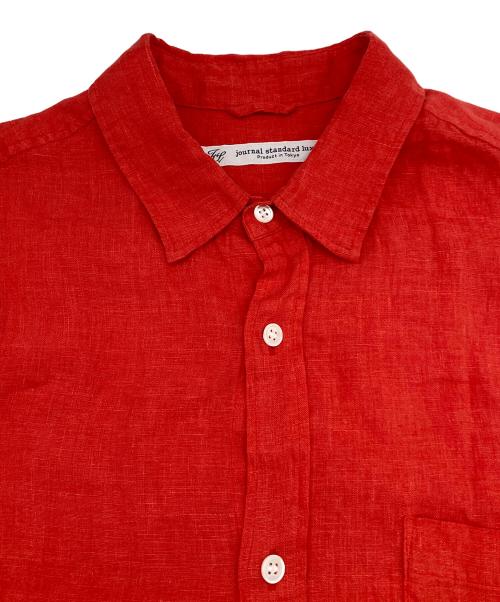 journal standard L'essage（ジャーナルスタンダード レサージュ）journal standard L'essage (ジャーナルスタンダード レサージュ) 26SS エアリネン Plainシャツ レッド サイズ:FREEの古着・服飾アイテム