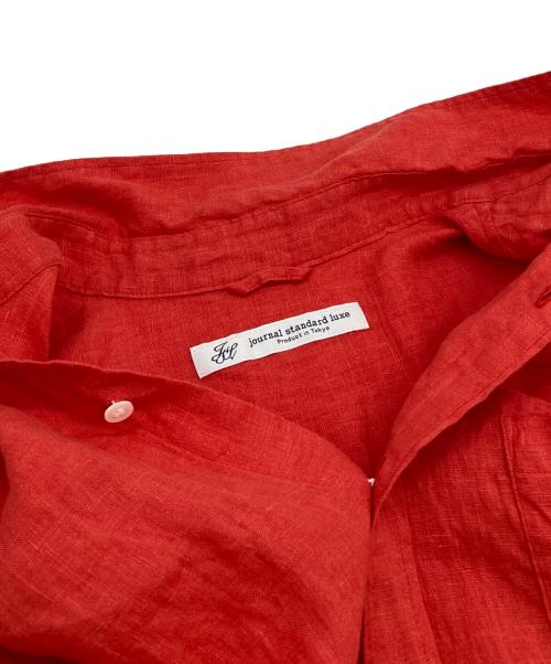 journal standard L'essage（ジャーナルスタンダード レサージュ）journal standard L'essage (ジャーナルスタンダード レサージュ) 26SS エアリネン Plainシャツ レッド サイズ:FREEの古着・服飾アイテム