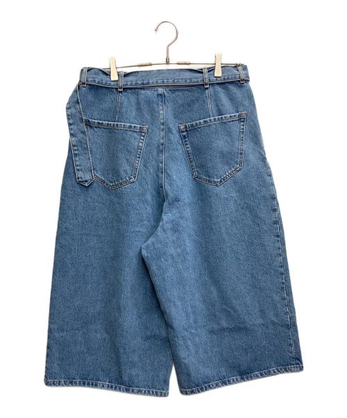 DRIES VAN NOTEN（ドリスヴァンノッテン）DRIES VAN NOTEN (ドリスヴァンノッテン) PREACHES SH DEN 3384 MW.PANS / ベルテッドデニムショーツ スカイブルー サイズ:48の古着・服飾アイテム