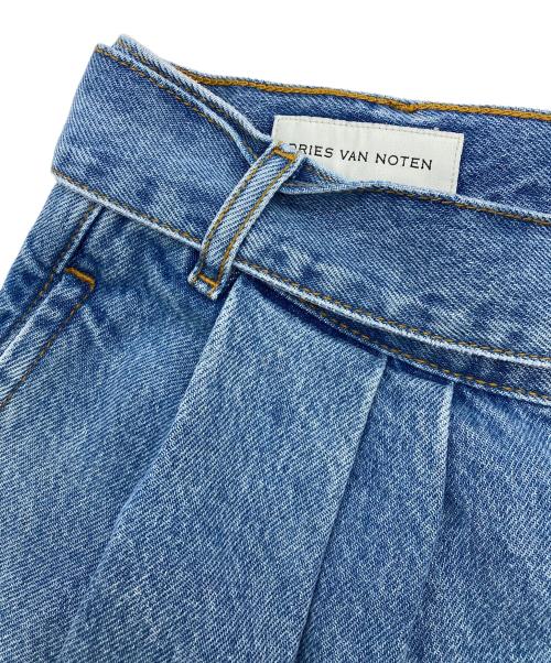 DRIES VAN NOTEN（ドリスヴァンノッテン）DRIES VAN NOTEN (ドリスヴァンノッテン) PREACHES SH DEN 3384 MW.PANS / ベルテッドデニムショーツ スカイブルー サイズ:48の古着・服飾アイテム