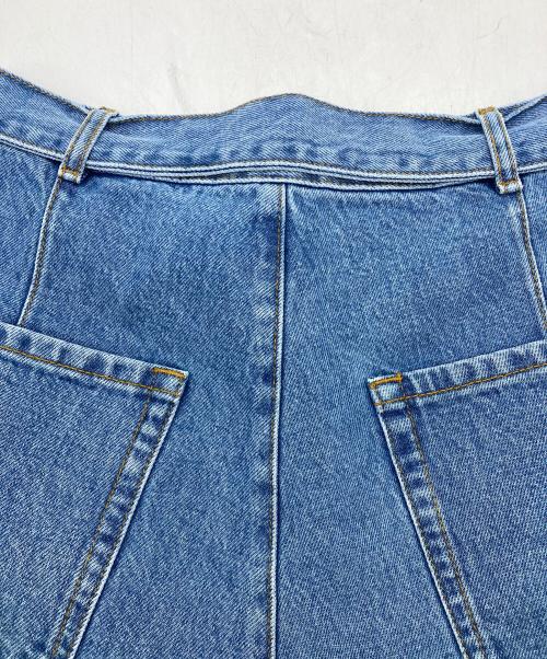 DRIES VAN NOTEN（ドリスヴァンノッテン）DRIES VAN NOTEN (ドリスヴァンノッテン) PREACHES SH DEN 3384 MW.PANS / ベルテッドデニムショーツ スカイブルー サイズ:48の古着・服飾アイテム