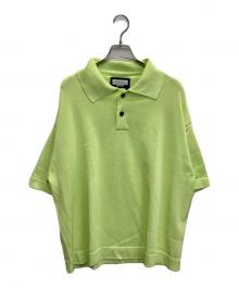MAISON SPECIAL（メゾンスペシャル）の古着「OUTLAST Prime-Over Crew Neck Knit Polo Shirt」｜黄緑
