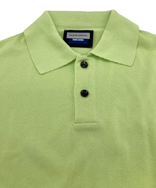 MAISON SPECIAL（メゾンスペシャル）MAISON SPECIAL (メゾンスペシャル) OUTLAST Prime-Over Crew Neck Knit Polo Shirt 黄緑 サイズ:Mの古着・服飾アイテム
