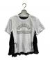 sacai（サカイ）の古着「プリント ドッキング ドロスト Tシャツ」｜ホワイト×ブラック