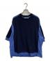 MAISON SPECIAL（メゾンスペシャル）の古着「Different Materials Docking Prime-Over Dry Waffle T-shirt」｜ネイビー