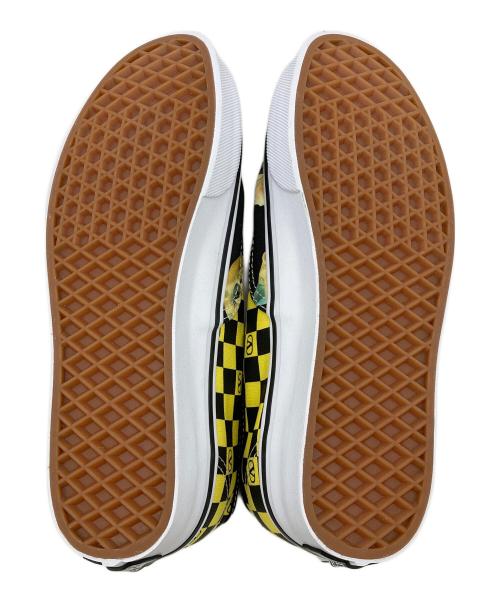 VANS（ヴァンズ）VANS (ヴァンズ) VALENTINO GARAVANI (ヴァレンティノ・ガラヴァーニ) Vロゴ チェッカーボードプリント ＆ ル シャ デ ラ メゾンプリントファブリック ロートップスニーカー ブラック×イエロー サイズ:24の古着・服飾アイテム