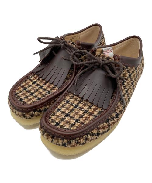 CLARKS（クラークス）CLARKS (クラークス) Harris Tweed (ハリスツイード) ワラビーブーツ/Wallabee ブラウン サイズ:25.5の古着・服飾アイテム