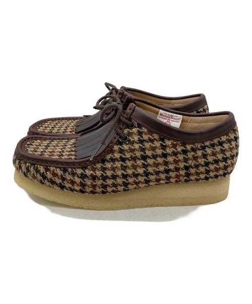 CLARKS（クラークス）CLARKS (クラークス) Harris Tweed (ハリスツイード) ワラビーブーツ/Wallabee ブラウン サイズ:25.5の古着・服飾アイテム