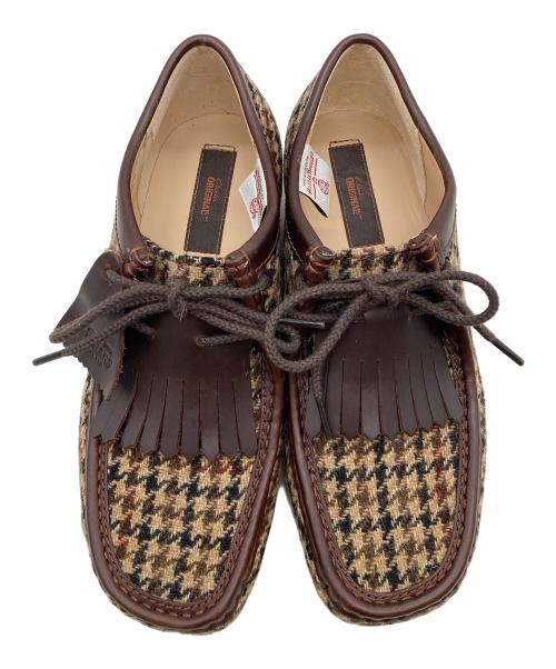 CLARKS（クラークス）CLARKS (クラークス) Harris Tweed (ハリスツイード) ワラビーブーツ/Wallabee ブラウン サイズ:25.5の古着・服飾アイテム