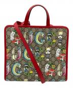 GUCCIグッチ）の古着「GGスプリーム 2wayショルダートートバッグ」｜レッド×ベージュ