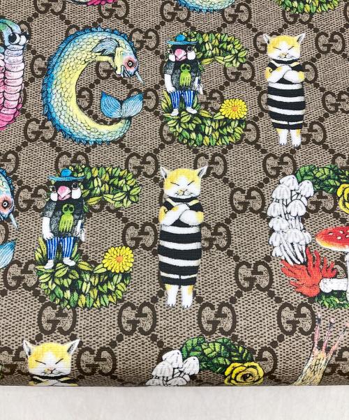 GUCCI（グッチ）GUCCI (グッチ) GGスプリーム 2wayショルダートートバッグ レッド×ベージュの古着・服飾アイテム