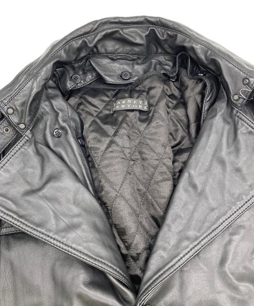 BARNEYS NEWYORK（バーニーズ・ニューヨーク）BARNEYS NEWYORK (バーニーズ・ニューヨーク) レザートレンチコート ブラック サイズ:48の古着・服飾アイテム