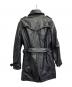 BARNEYS NEWYORK (バーニーズ・ニューヨーク) レザートレンチコート ブラック サイズ:48：9000円