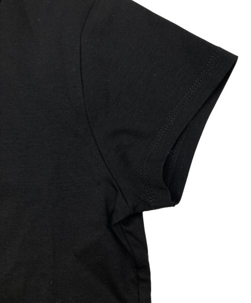 anuans（アニュアンス）anuans (アニュアンス) シルクタッチコットンレーストリムコンパクトTシャツ ブラック サイズ:2の古着・服飾アイテム