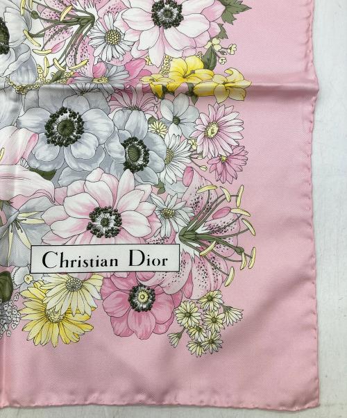 Christian Dior（クリスチャン ディオール）Christian Dior (クリスチャン ディオール) 花柄ストール ピンクの古着・服飾アイテム