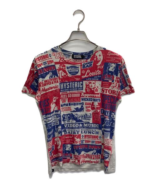 Hysteric Glamour（ヒステリックグラマー）Hysteric Glamour (ヒステリックグラマー) 総柄TEE レッド×グレー サイズ:Sの古着・服飾アイテム