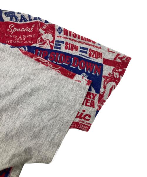 Hysteric Glamour（ヒステリックグラマー）Hysteric Glamour (ヒステリックグラマー) 総柄TEE レッド×グレー サイズ:Sの古着・服飾アイテム