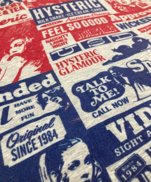 Hysteric Glamour（ヒステリックグラマー）Hysteric Glamour (ヒステリックグラマー) 総柄TEE レッド×グレー サイズ:Sの古着・服飾アイテム