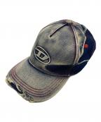 DIESELディーゼル）の古着「C-SEYMONキャップ」｜インディゴ×オレンジ