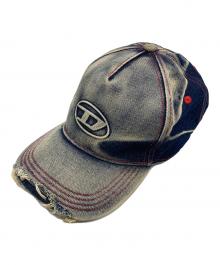 DIESEL（ディーゼル）の古着「C-SEYMONキャップ」｜インディゴ×オレンジ