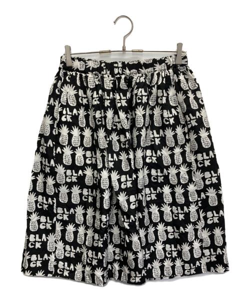 BLACK COMME des GARCONS（ブラックコムデギャルソン）BLACK COMME des GARCONS (ブラックコムデギャルソン) 総柄スカート ホワイト×ブラック サイズ:Mの古着・服飾アイテム