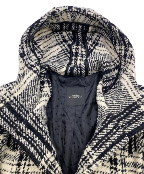 WEEKEND Max Mara（ウィークエンド マックスマーラ）WEEKEND Max Mara (ウィークエンド マックスマーラ) フーデットダッフルコート ホワイト×ブラック サイズ:SIZE42の古着・服飾アイテム