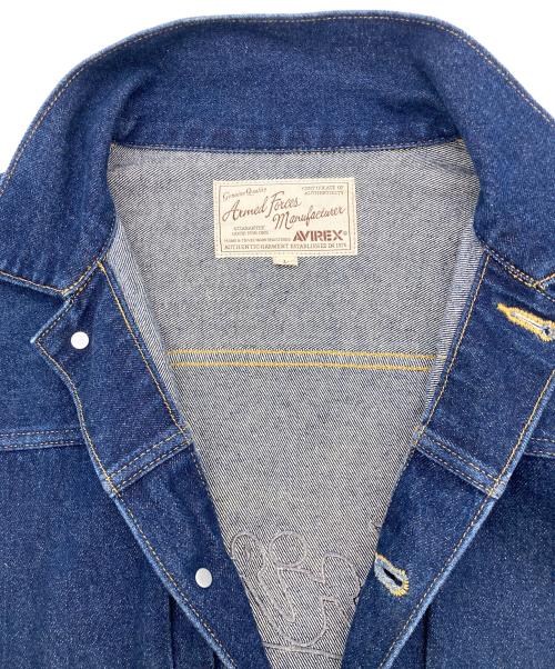 AVIREX（アヴィレックス）AVIREX (アヴィレックス) バッグ刺繍デニムブルゾン インディゴ サイズ:Lの古着・服飾アイテム