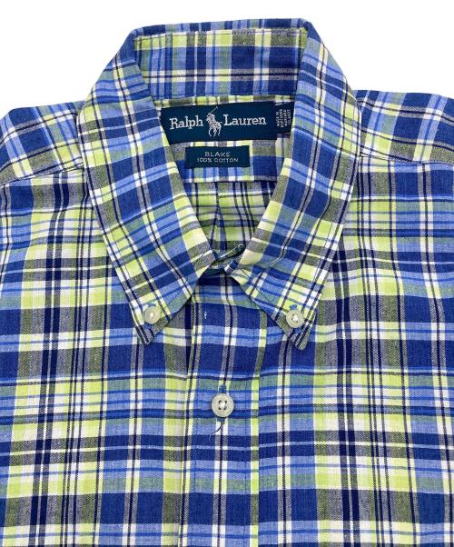 POLO RALPH LAUREN（ポロ・ラルフローレン）POLO RALPH LAUREN (ポロ・ラルフローレン) BLAKE 半袖ボタンダウンシャツ グリーン×ブルー サイズ:Sの古着・服飾アイテム