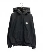 stussyステューシー）の古着「ロゴパーカー」｜ブラック