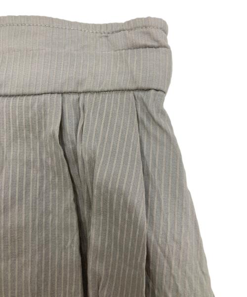 ebure（エブール）EBURE (エブール) S/Cシアーストライプ マキシ丈タックギャザースカート グレー サイズ:36の古着・服飾アイテム