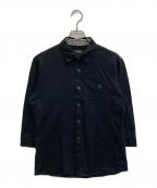BURBERRY BLACK LABELバーバリーブラックレーベル）の古着「刺繍ロゴシャツ」｜ブラック