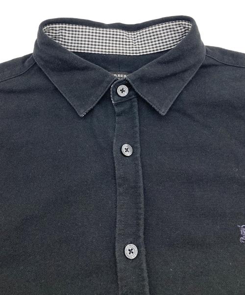 BURBERRY BLACK LABEL（バーバリーブラックレーベル）BURBERRY BLACK LABEL (バーバリーブラックレーベル) 刺繍ロゴシャツ ブラック サイズ:3の古着・服飾アイテム