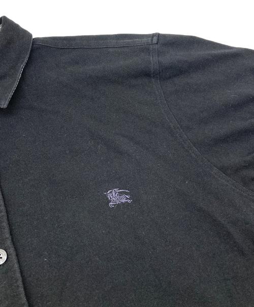 BURBERRY BLACK LABEL（バーバリーブラックレーベル）BURBERRY BLACK LABEL (バーバリーブラックレーベル) 刺繍ロゴシャツ ブラック サイズ:3の古着・服飾アイテム