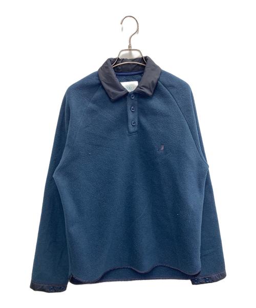 WHIMSY（ウィムジー）WHIMSY (ウィムジー) FLEECE RAGLAN POLOフリースプルオーバー ネイビー サイズ:Lの古着・服飾アイテム
