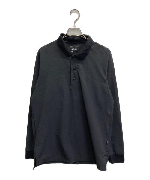 WHIMSY（ウィムジー）WHIMSY (ウィムジー) シアサッカーシャツ ブラック サイズ:Mの古着・服飾アイテム